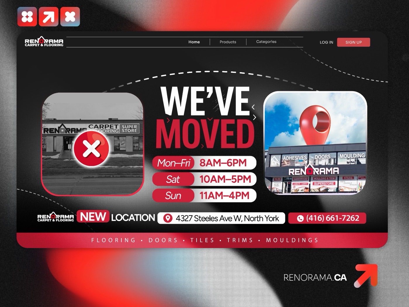 Renorama flooring and doors showroom website design in North York