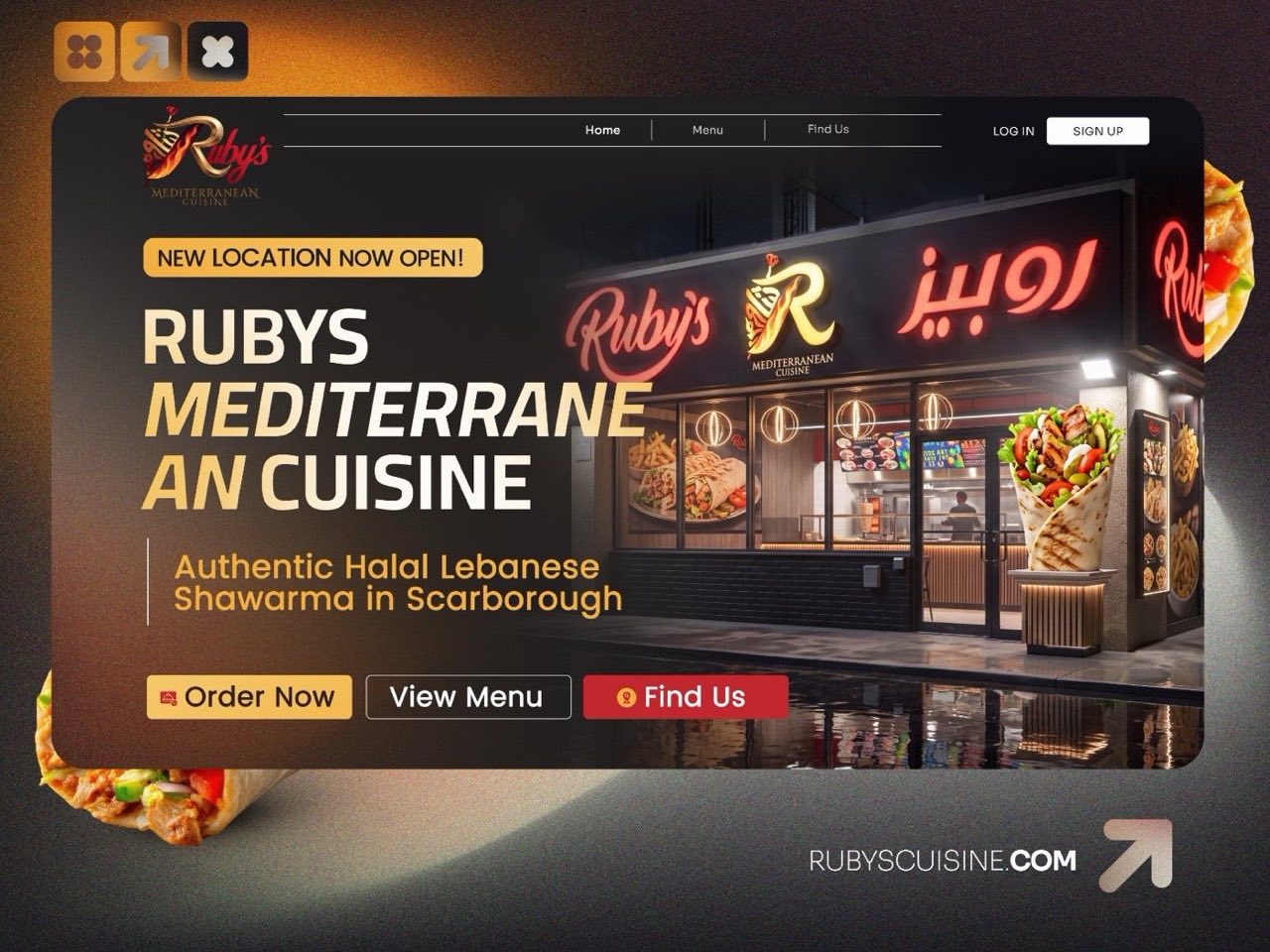 Ruby's Mediterranean Cuisine restaurant website design in Scarborough